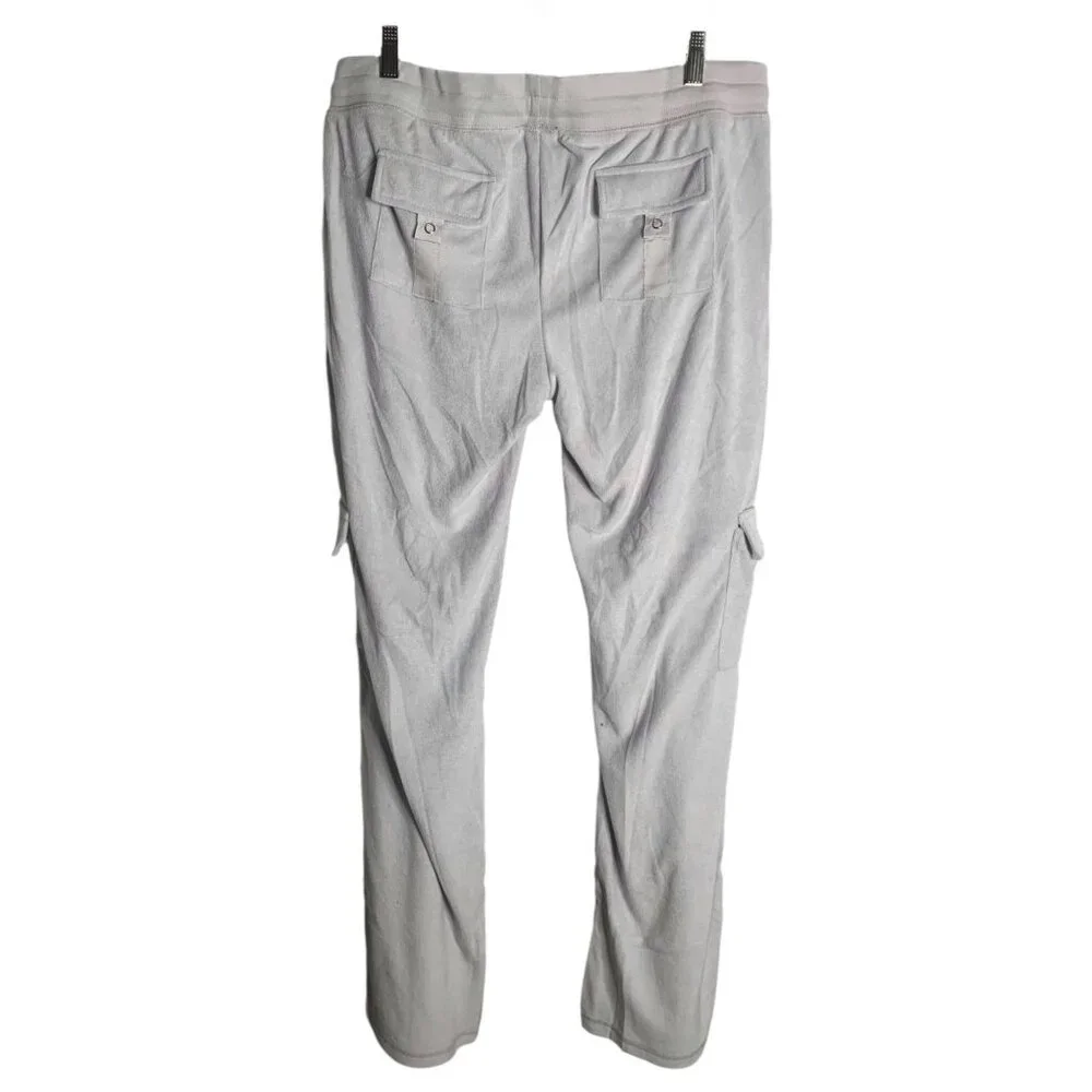 •SOLD•BCBGMAXAZRIA Silver Embellished Terry Cloth Wide Leg Track Pants NWT XL - Picture 7 of 8